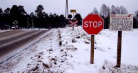 Железнодорожный переезд без шлагбаума